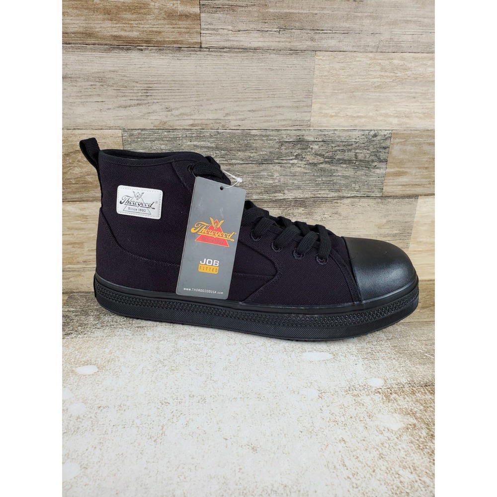 Thorogood Warehouse Won Mens Work Shoes Sz 14 M Triple Black Comp Toe Lace Up
